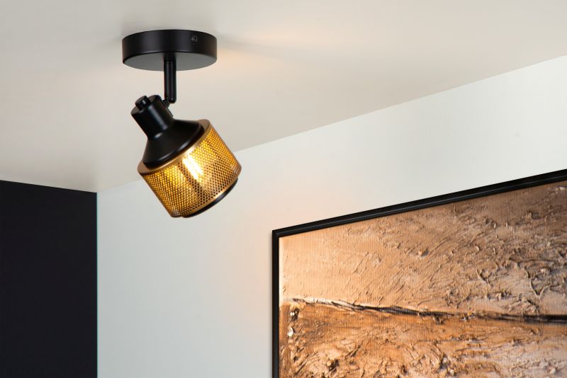 Lucide RAFA - Stropné bodové svietidlo - 1xE14 - Čierne